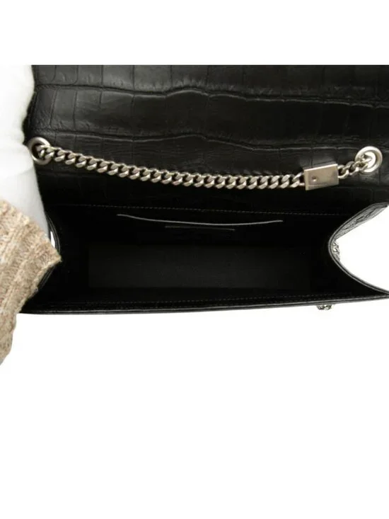 Saint Laurent Yslmonogram Kate Tassel Croco Shoulder Bag - Picture 4 of 6